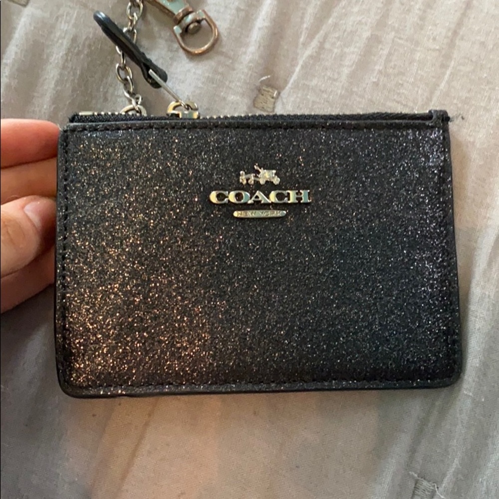 Coach mini zip wallet key chain